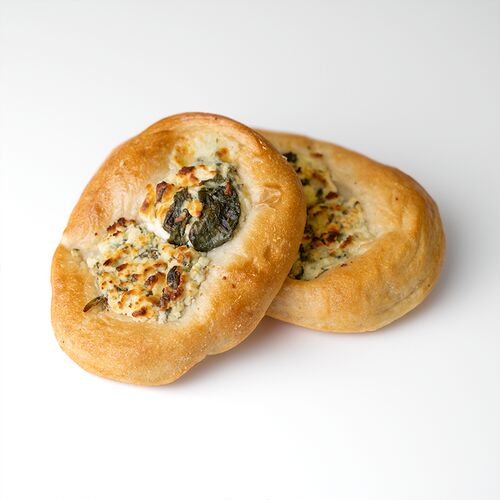 Spinach goat cheese bialy image